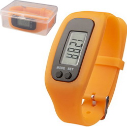 Смарт-браслет с шагомером, функции: часов, будильника, подсчета шагов и сожженных калорий в пластиковой коробочке, силикон. Батарейки в комплекте.