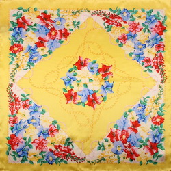 Платок шейный "Цветочные мотивы", в ассортименте цветов, шелк, Италия