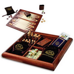 Набор из 6-и игр Orient Express (нарды, карты, домино, шахматы, кости, крибидж) в деревянном футляре
