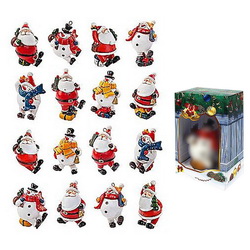 Новогоднее украшение "Сюрприз" (поставляется в ассортименте, 16 дизайнов очаровательных новогодних подвесных игрушек в виде Деда Мороза и его верного помощника - Снеговичка), полистоун, в индивидуальной коробочке
