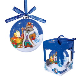 Новогодний шар "Символ года - мышь" в подарочной коробке, папье-маше