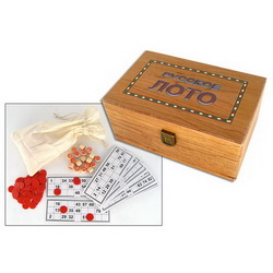 Игра Русское лото в деревянной коробке, цвет бежевый