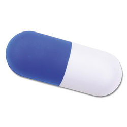 Антистресс Капсула, вспененный каучук, цвет бело- синий