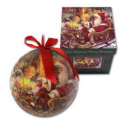 Набор из 8-и шаров новогодних из папье-маше, d6 см, в подарочной коробке