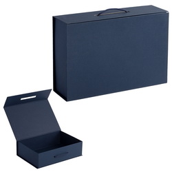Подарочная коробка с крышкой на магните и ручкой, переплетный картон
