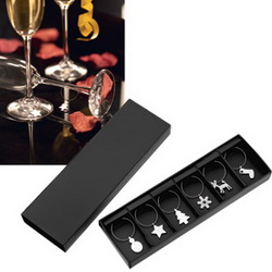Набор украшений для бокалов "Новогодняя вечеринка": 6 штук, металл, в подарочной коробке