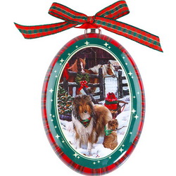 Новогоднее украшение с символикой года "Колли", папье-маше. На складе в наличии аналогичные модели с различными породами собак.