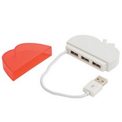 USB Hub на 3 порта "Спелое яблочко", пластик