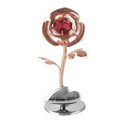 Сувенир-миниатюра "Роза" с красными кристаллами, сталь