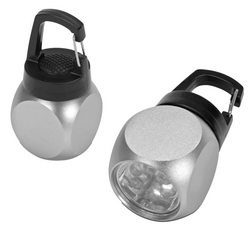 Компактный фонарик с карабином, металл