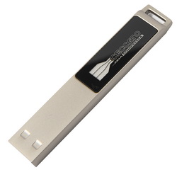 Флеш-карта USB с белой подсветкой, 32Гб, металл