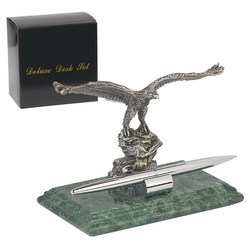 Подставка под ручку с фигурой орла, мраморная крошка, металл
