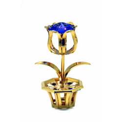 Сувенир "Тюльпан" с кристаллом Swarovski в индивидуальной упаковке, сталь