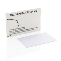 Защитная карта Anti-skimming, поливинилхлорид. Потребляет энергию от сканеров NFC / RFID для включения питания и мгновенно создает электронное поле с частотой 13,56 Mhz, которое делает все карты невидимыми для сканера. Защита от электронных
