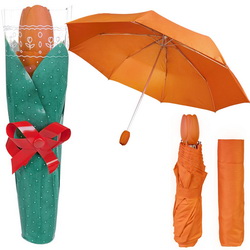 Зонт "Праздничный" механический в 3 сложения, эпонж, металл, стеклопластик, подарочная упаковка "тюльпан"