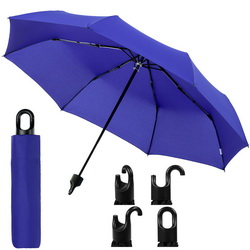 Зонт складной механический в 3 сложения с ручкой-карабином, эпонж