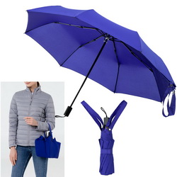 Зонт складной механический в 3 сложения, складывается в сумку, расположенную на куполе и оставляет руки сухими, эпонж