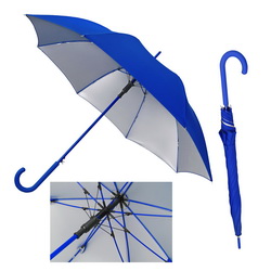 Зонт-трость с серебристым покрытием внутри купола и ручкой с покрытием софт-тач, конструкция зонта Anti wind не даст спицам повредиться даже при сильном ветре, эпонж
