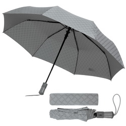 Зонт складной полуавтомат в 3 сложения с системой защиты от ветра, в чехле, эпонж