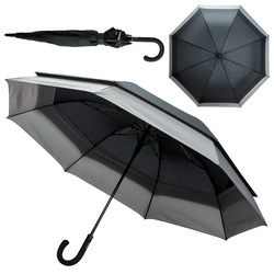 Расширяющийся зонт с системой антишторм. В сложенном состоянии этот зонт такой же легкий и компактный, как модели диаметром 23". Когда зонт автоматически открывается, его диаметр увеличивается до 27", конструкция зонта обеспечивает лучшую з