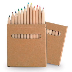 Подарочный набор из 12-ти цветных карандашей, дерево, картон