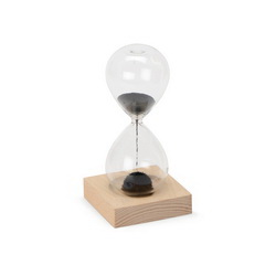 Песочные магнитные часы на деревянной подставке, дерево, боросиликатное стекло, магнит