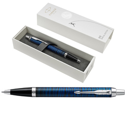 Ручка шариковая Parker IM SE Blue origin M, латунь, отделка - латунь, покрытая хромом, черная паста
