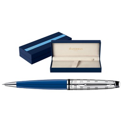 Ручка шариковая Waterman Expert 3 DeLuxe Obsession Blue CT (корпус - латунь, лак, отделка - палладиевое покрытие)