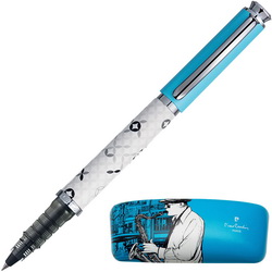 Ручка ролллер со сменным картриджем Pierre Cardin, корпус и колпачок - пластик с печатным рисунком, отделка - сталь, хром
