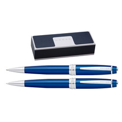 Набор: ручка шариковая и карандаш Cross, латунь, лаковое покрытие, отделка - хром