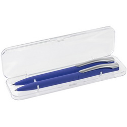 Набор Обервиль с покрытием soft touch в футляре: ручка шариковая и механический карандаш, пластик