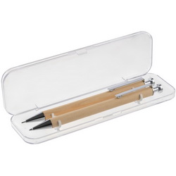 Набор Брисбен в футляре: ручка и механический карандаш, дерево, металл, пластик