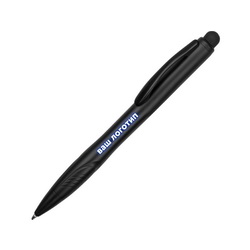 Ручка-стилус "Кордова" шариковая с синей подсветкой, металл, пластик