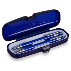 Набор "Принстон": ручка шариковая и карандаш в футляре, металл, пластик