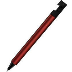 Ручка шариковая "Hold" с подставкой для смартфона, пластик с металлизированным напылением