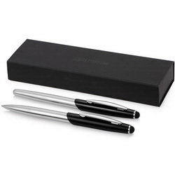 Подарочный набор "Geneva": шариковая ручка-стилус и ручка-роллер в подарочном футляре, металл