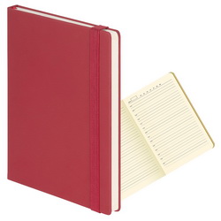 Ежедневник недатированный Alpha BtoBook с жесткой обложкой на резинке , А5, 256 стр., кремовый блок, ляссе в цвет обложки, искусственная кожа
