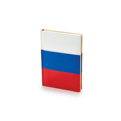 Ежедневник недатированный А5 в цветах российского флага, 272 стр., искусственная кожа