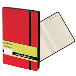 Ежедневник недатированный Megapolis Soft, тонированный блок (272 стр.), обложка красная, черные срез и резинка