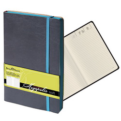Ежедневник недатированный Megapolis Soft, тонированный блок (272 стр.), обложка серая, голубые срез и резинка