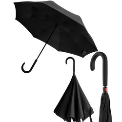 Обратный зонт, складываясь после дождя, мокрая поверхность уходит внутрь, ручка с покрытием софт-тач, эпонж