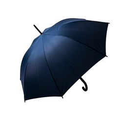 Зонт-трость, полуавтомат с антиветровой защитой, ручка пластиковая, купол из полиэстра