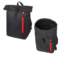 Рюкзак-мешок с большим отделением для ноутбука, планшета, документов, дополнительным карманом на молнии контрастного цвета и боковыми карманами, полиэстр
