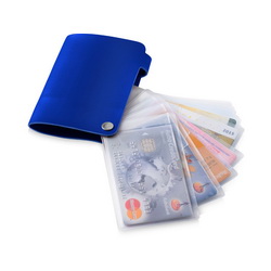 Чехол с 10-ю кармашками для кредитных карт и застежкой на кнопке, ПВХ