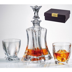 Набор для виски "Орион": графин, 510мл, 2 стакана по 340мл, в подарочной коробке, хрусталь, Чехия