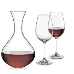 Набор для вина на 2 персоны "Marisa": декантер 1500мл, 2 бокала для вина, 450мл в подарочной коробке, богемское стекло, Чехия