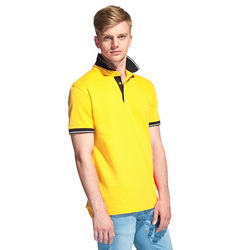 Рубашка-поло мужская с контрастной отделкой, размеры XS-XХXL, 185 г/м2, 80% хлопок, 20% полиэстр