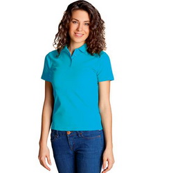 Рубашка-поло женская , M, 65% хлопок, 35% полиэстр, плотность 185 г/кв. м