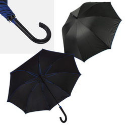 Зонт-трость с цветными спицами и отделкой купола, полуавтомат