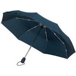 Складной зонт- полуавтомт, 3 сложения, с пластиковой ручкой, эпонж, пластик